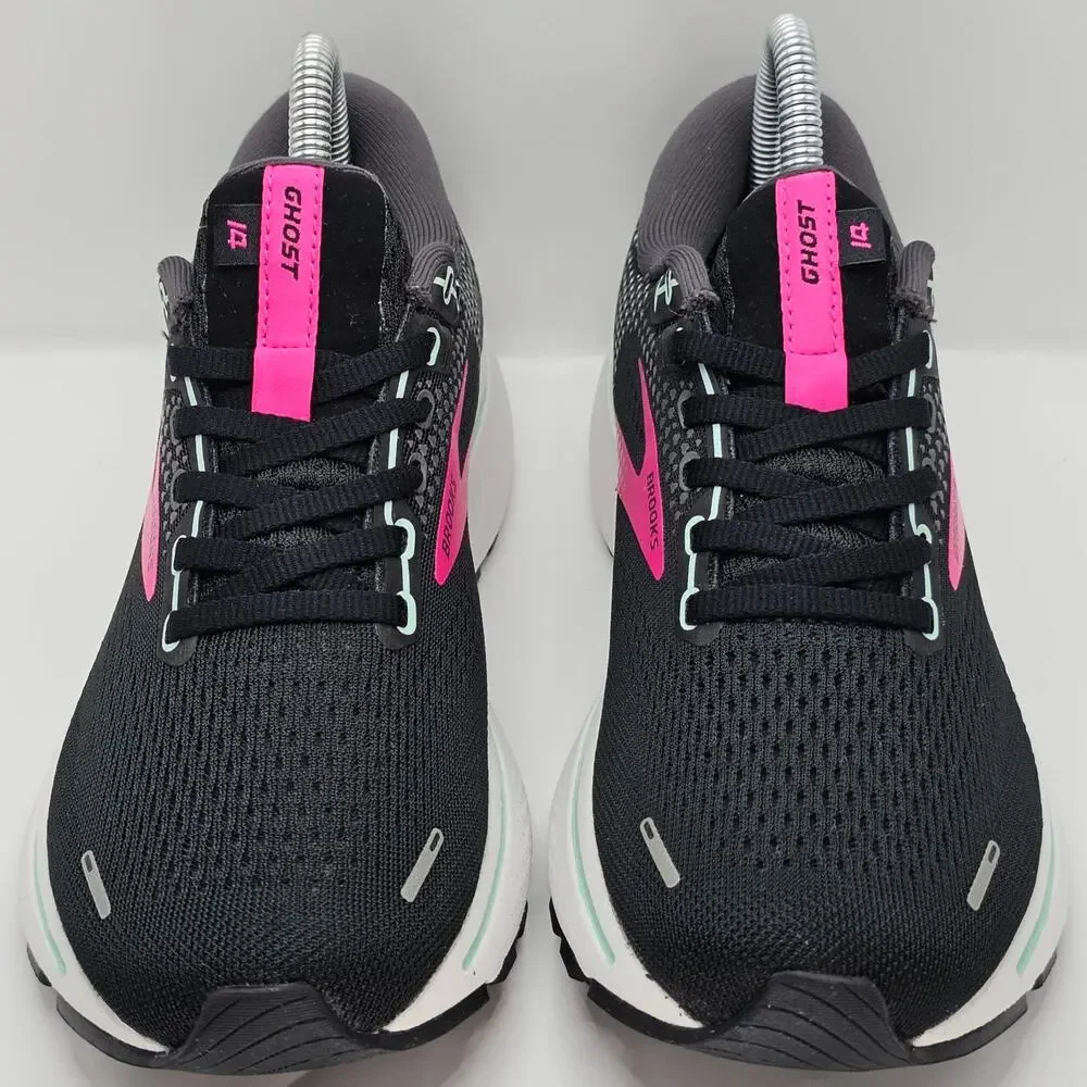 Brooks Ghost 14 Black Pink Yucca Womens 7.5 Medium B UK 5.5 Running Shoes